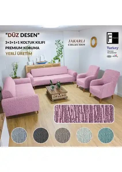Faiend Jakarlı Düz Desen Esnek Kanepe Kılıfı: Şık ve Koruyucu Çözüm