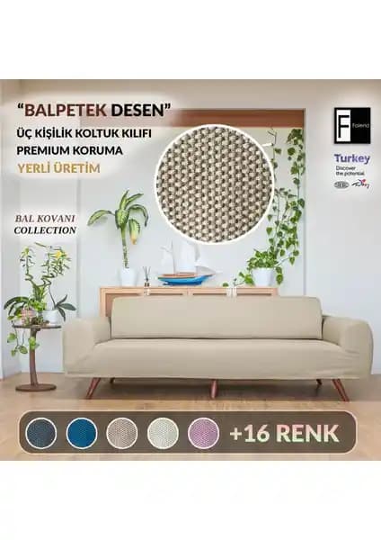 Faiend Likrali Esnek 3 Kişilik Koltuk Kılıfı Modern ve Dayanıklı Koruma Çözümü