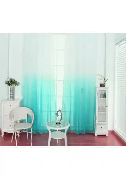 Farbateks Mint Yeşil Renk Geçişli Tül Perde Modern ve Dayanıklı Tasarım
