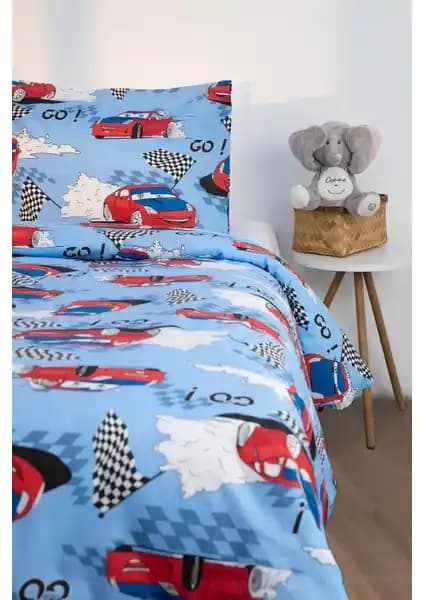 Favora Araba Desenli Pamuklu Ranforce Tek Kişilik Nevresim Seti - Modern ve Şık Yatak Dekoru