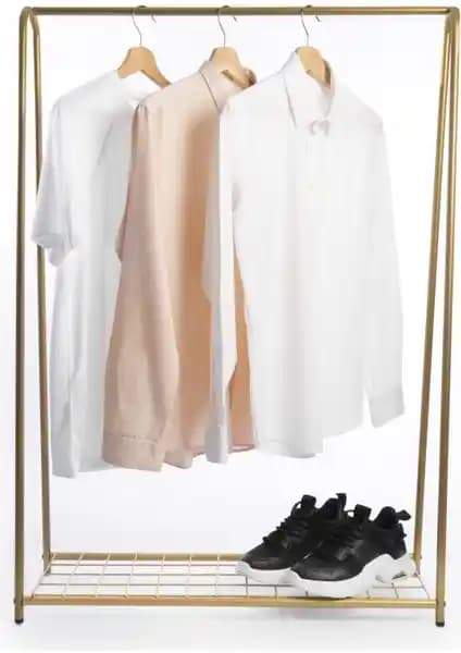 Fec Reklam Raflı Metal Ayaklı Konfeksiyon Askılığı Modern ve Dayanıklı Tasarım