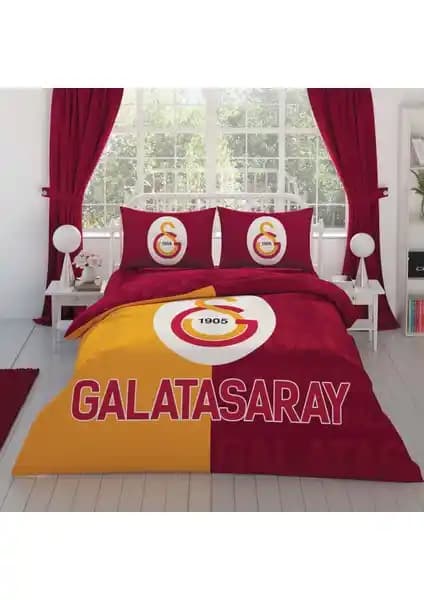 Galatasaray Lisanslı Çift Kişilik Nevresim Takımı Yatak Odası Dekorasyonu İçin Uygun