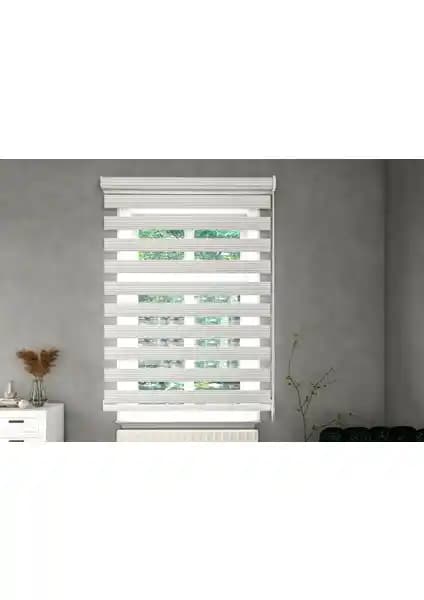 Givayo Stor Beyaz Geniş Pliseli Zebra Perde: Modern ve Dayanıklı İç Mekan Çözümü