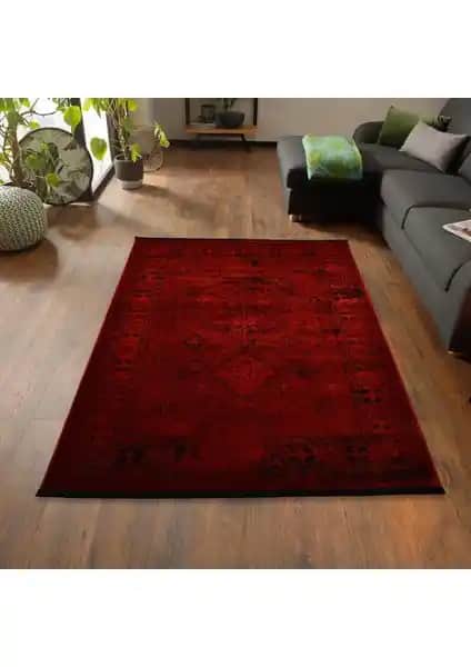 Giza Home Afgan Türkmen Otantik Desenli Dokuma Halı 80x150 cm Oturma Odası İçin