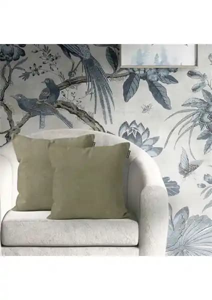 Goccia 2'li Kadife Dokulu Kırlent Kılıfı Haki Yeşil - Şık ve Dayanıklı Ev Dekorasyonu Ürünü