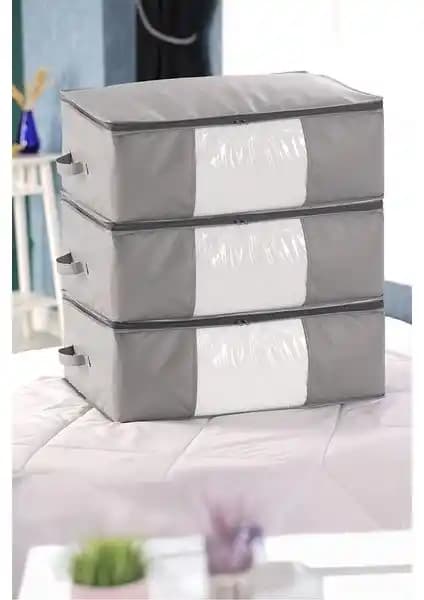 Gri Renkli Pencereli Hurç Seti ile Ev ve Dolap Düzeninizi Sağlamanın Pratik Yolu