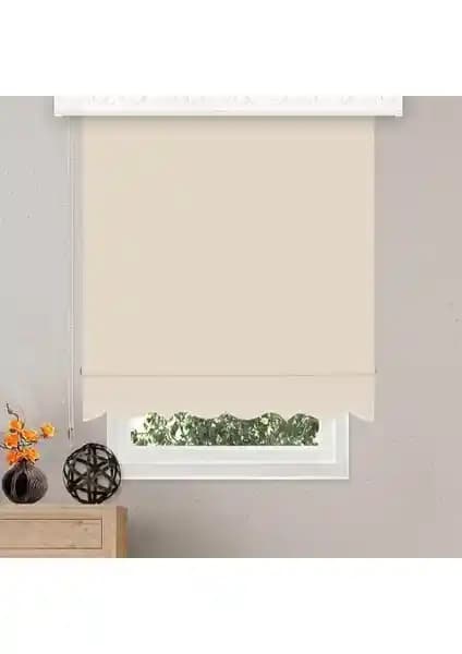 Güneş Perde Etek Dilimli Krem Stor 60X200 cm Modern ve Şık Tasarım Çözüm