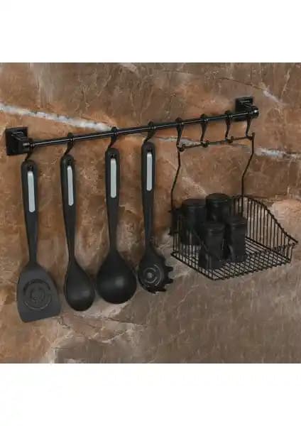 Hagen Metal Duvar Askı Rayı ve Sepet Seti ile Modern ve Pratik Banyo Dekorasyonu