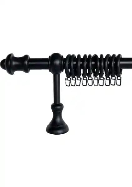 Halim Perdesan 100 cm Siyah Ahşap Rustik Perde Askısı Estetik ve Dayanıklılık Sunar