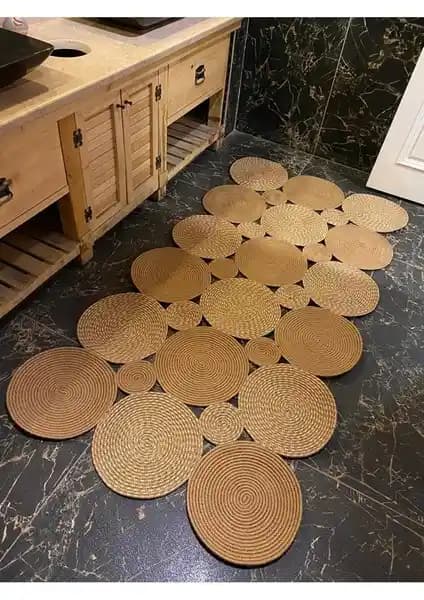 Halımax Milda Jüt Hasırlı El Örgü Kilim Doğal Malzemelerle Modern Dekorasyon İçin İdeal