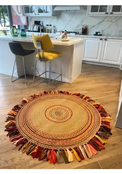 Halımax Milda Jüt Hasırlı El Örgüsü Kilim: Dayanıklı ve Şık Doğal Dekorasyon Parçası