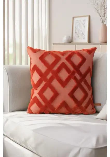 Hamur Bohem Tasarım Punch Panç Desen Dekoratif Kırlent Kılıfı 43x43 cm doğal ve şık seçenek