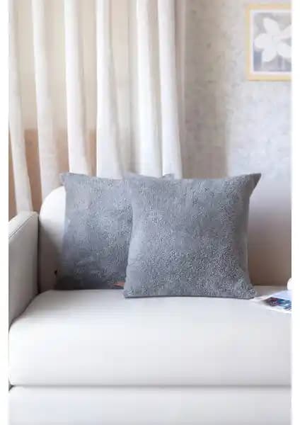 Hamur Iskandinav Bohem Teddy Puffy Gri Kırlent Kılıfı Modern Dekorasyon İçin Şık ve Kullanışlı