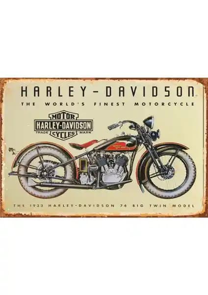 Harley Davidson Retro Vintage Ahşap Poster Dekorasyon İçin Şık ve Dayanıklı Tasarım