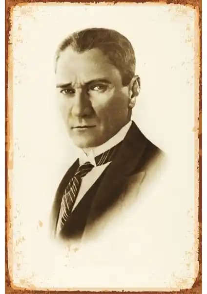 Hayat Poster Atatürk Retro Vintage Ahşap Poster Dekorasyon ve Koleksiyon İçin Uygun