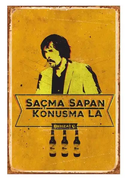 Hayat Poster Behzat Ç Retro Vintage Ahşap Poster ile Evinize Sanat ve Nostalji Katın