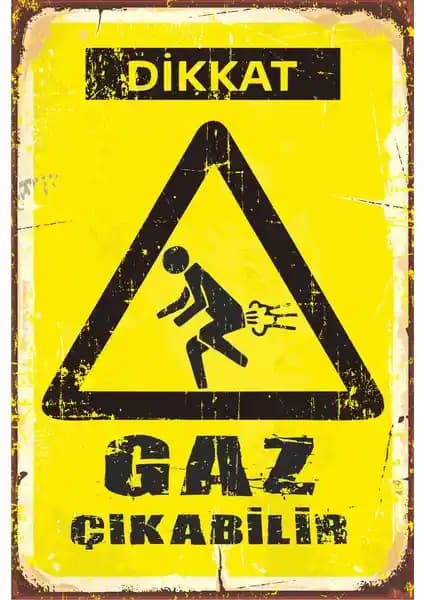 Hayat Poster Dikkat Gaz Çıkabilir Retro Vintage Ahşap Poster Dekorasyon İçin Şık ve Dayanıklı Tasarım