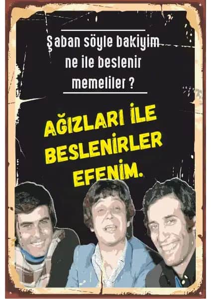 Hayat Poster Hababam Sınıfı Yeşilçam Retro Ahşap Poster Dekorasyon Parçası