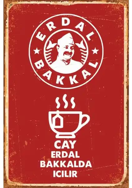 Hayat Poster Leyla ile Mecnun ve Erdal Bakkal Temalı Vintage Ahşap Dekoratif Poster