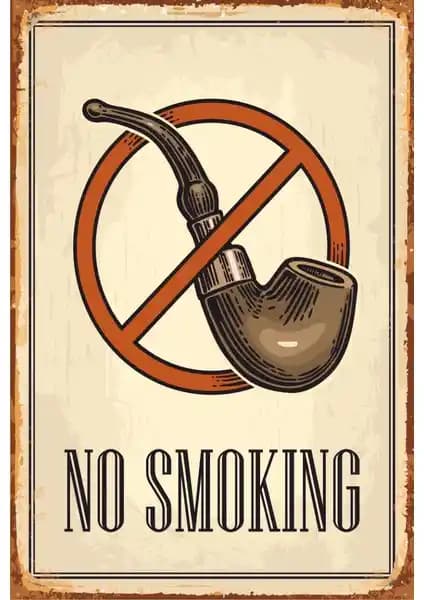 Hayat Poster No Smoking Retro Vintage Ahşap Poster Dekoratif ve Anlamlı Tasarım