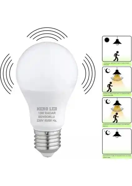 Hero Led 10 Watt Radar Sensörlü LED Ampul: Akıllı ve Enerji Tasarruflu Aydınlatma Çözümü