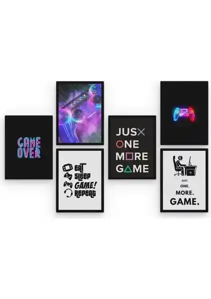 Hero Tasarım Gamer 6 Parça MDF Tablo Seti ile Modern ve Şık Duvar Dekorasyonu