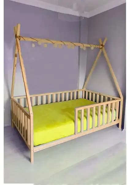 HFT Home Çatılı Unisex Montessori Ahşap Bebek ve Çocuk Karyolası Ürün İncelemesi