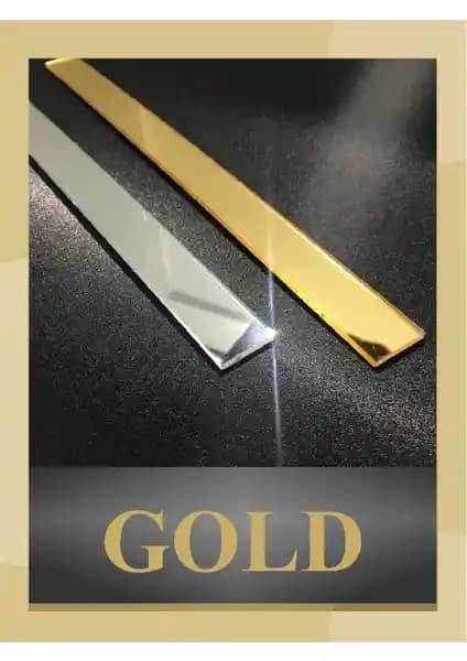 Home Jamin Dekoratif Gold ve Gümüş Pleksi Şeritlerle Modern Duvar ve Mobilya Dekorasyonu