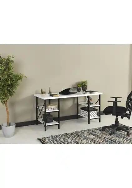 Homedora Diana Beyaz Çalışma Masası Modern ve Dayanıklı Tasarımıyla Ofis ve Ev Kullanımı İçin