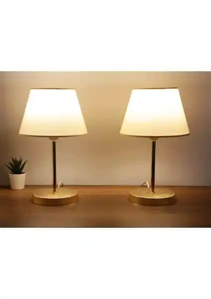 Homing Lara Gold Gövdeli 2'li Abajur Seti: Modern ve Şık İç Mekan Aydınlatma Çözümü