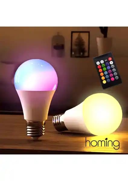 Homing RGB Çok Renkli Kumandalı LED Ampul ile Modern ve Ekonomik Aydınlatma Çözümü
