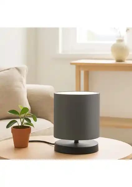 Homing Tasarım Mini Abajur Antrasit Gri ile Şık ve Fonksiyonel İç Mekan Aydınlatması