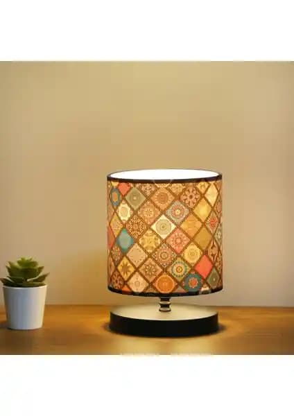 Homing Tasarım Mini Abajur Çini Desenli - Modern ve Şık İç Mekan Aydınlatma Seçeneği