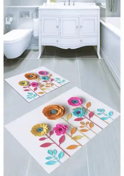 İnka Halı Kaymaz Tabanlı Yıkanabilir Paspas Seti Modern ve Güvenli Kullanım İçin Uygun