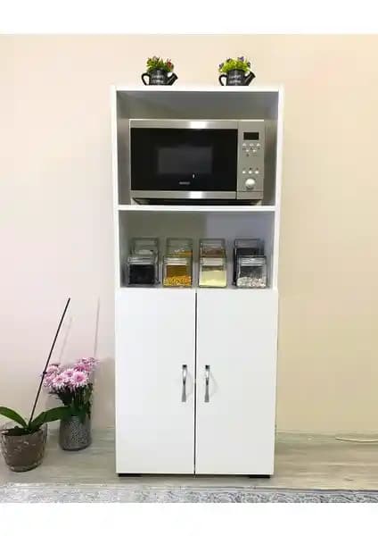 Irmak Mobilya 2 Kapaklı Bölmeli Mikrodalga Fırın Dolabı Modern ve Dayanıklı Tasarım