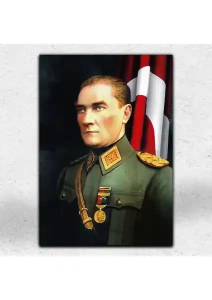 İyi Olsun Atatürk Portresi Askeri Üniformalı Kanvas Tablo Yüksek Kalite ve Estetik Tasarım
