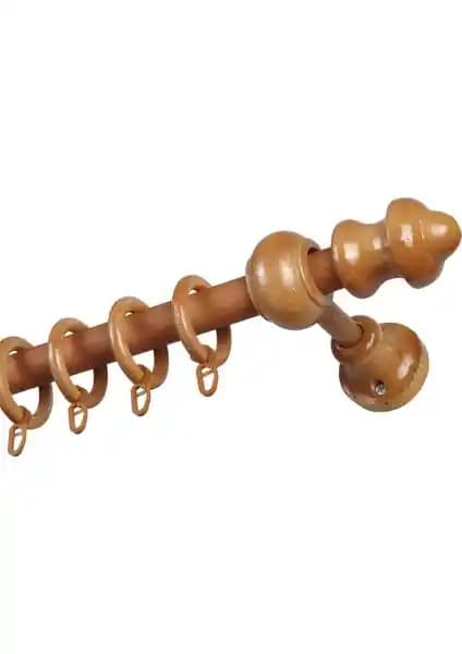 İzen Raysız Ahşap Rustik Perde Askısı Alüminyum Boru ve Doğal Detaylar