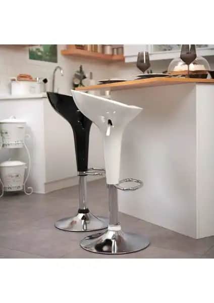 Just Home Lara Bar Sandalyesi Beyaz Modern Tasarım Dayanıklı ve Kolay Kurulum Özellikleri