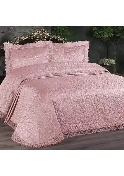 Ka<dı>nca Dükkan Çift Kişilik Güpürlü Elif Yatak Örtüsü Takımı Modern ve Şık Tasarım