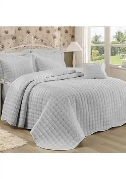 Kadınca Dükkan Çift Kişilik Zen Yatak Örtüsü Antrasit Gri Modern ve Dayanıklı Tasarım