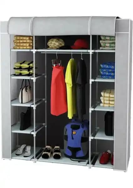 Kalyon Home Çift Yandan Raflı Plastik Bez Dolap Modern ve İşlevsel Depolama Çözümü