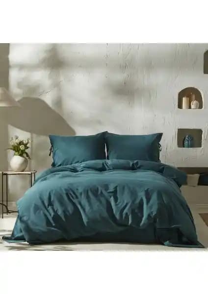 Karaca Home 4 Element Çift Kişilik Nevresim Takımı Petrol Renk Modern ve Dayanıklı Tasarım