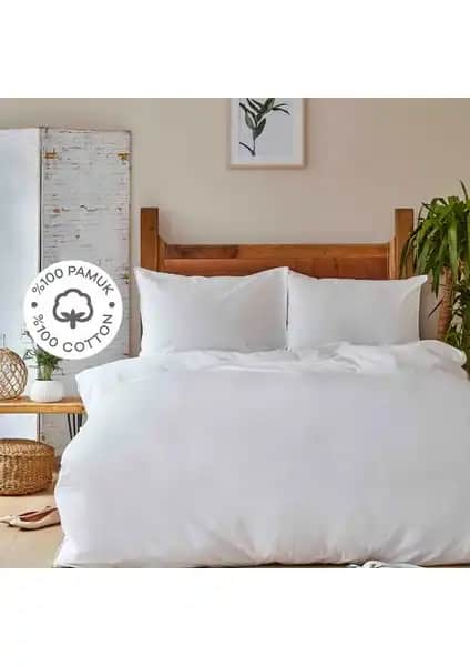 Karaca Home Back To Nature Beyaz %100 Pamuk Çift Kişilik Nevresim Takımı İnce ve Şık Tasarım