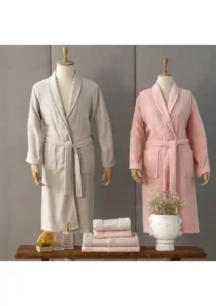 Karaca Home Casita Flos 6 Parça Taş Pudra Bornoz Seti Yüksek Kalite ve Şık Tasarım