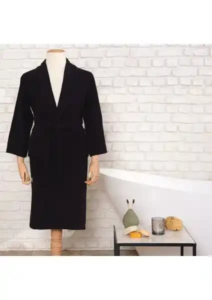 Karaca Home Erkek Siyah Pamuklu Bornoz Günlük Kullanım ve Konfor İçin Uygun