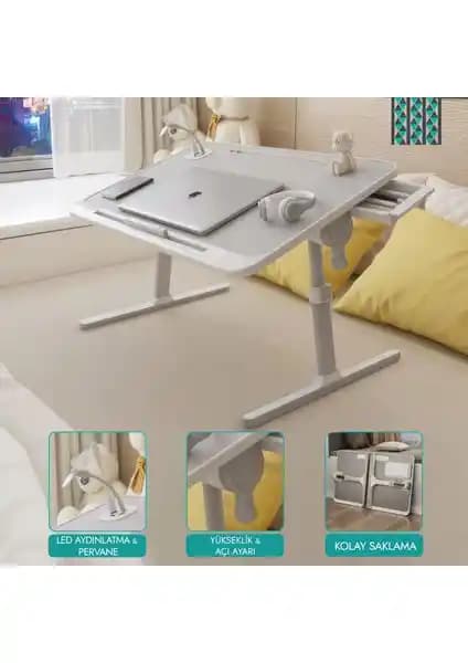 Karr Office Move N6 Yükseklik Ayarlı LED Aydınlatmalı Gri Laptop Sehpası Özellikleri ve Kullanım Alanları