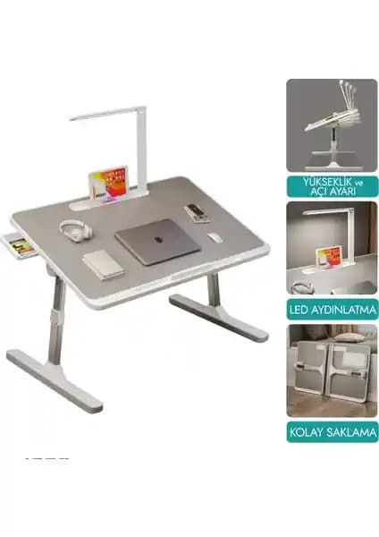 Karr Office Move N9 Yükseklik Ayarlı LED Aydınlatmalı Gri Laptop Sehpası Özellikleri ve Kullanım Avantajları