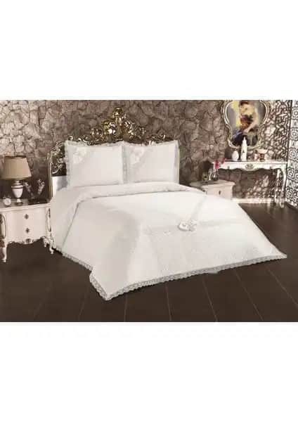 Kırlent Dünyası Fransız Güpürlü Çift Kişilik Yatak Örtüsü Takımı Detayları ve Özellikleri