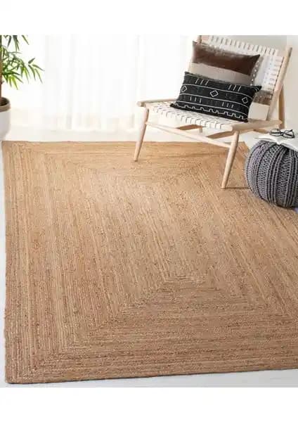 Koza Halı Natura Serisi Doğal El Dokuma Jüt Halı Modern ve Sürdürülebilir Dekorasyon İçin