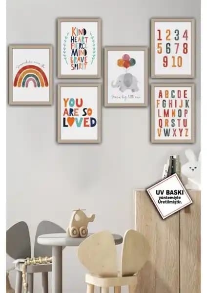 Lankas Çocuk Odası Tablo Seti Renkli ve Şık Dekorasyon Seçeneği 75-90 Karakter